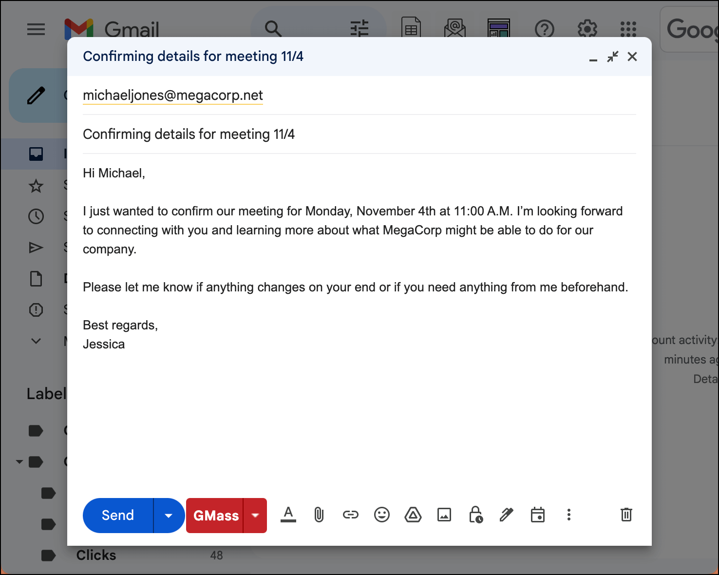 Ending a professional email